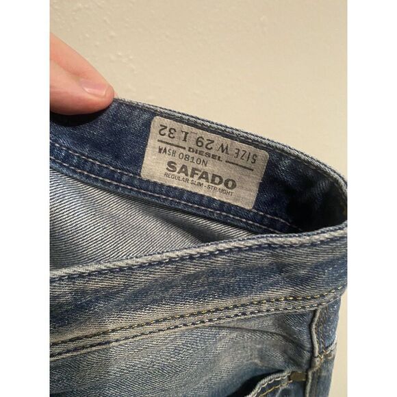 Diesel Jeans Mens 32x29 Blue Safado Reular Slim Straigt Denim Solid - Picture 7 of 9